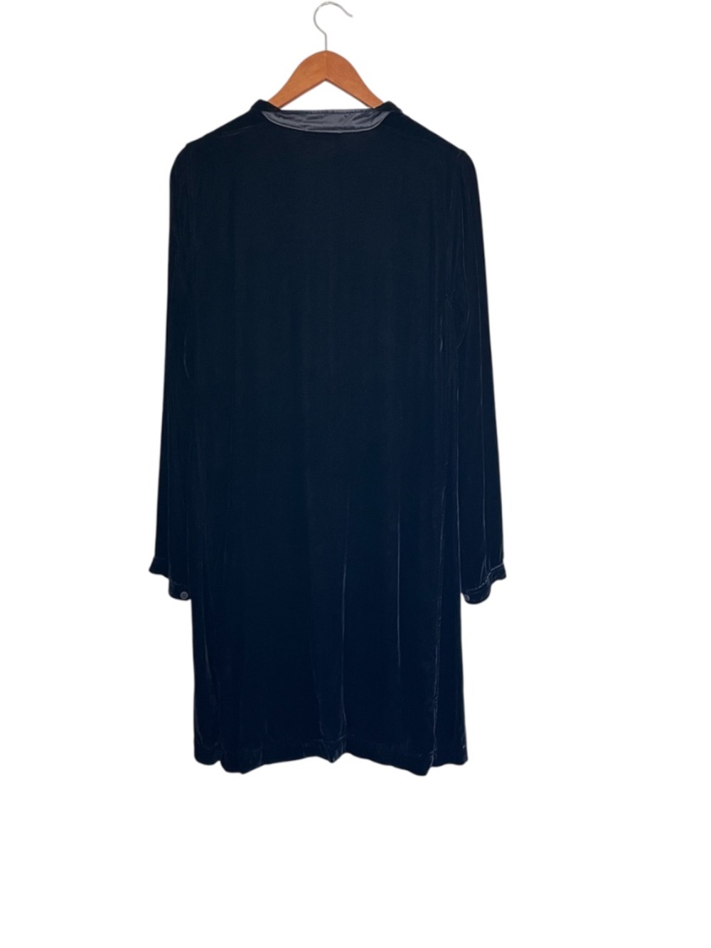 CP Shades Jasmine Velvet Silk Tunic Dress XS Black Lagenlook Pockets Goth Chic - Picture 3 of 13